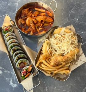 Bunsik Combo 3 (Rice Cake+ Kimbap+ Soondae+ Mix Deep Fried)