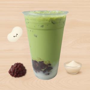 Matcha Latte & Mochi + Red Bean