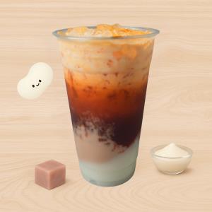 Thai Iced Tea & Mochi + Taro Paste
