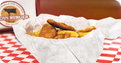 includes Fries and 16oz Drink ( Choose upon Pick-Up )
Kids Chicken Strips (2Pc) Meal