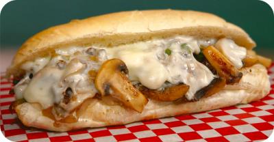 Includes a small side of Coleslaw
Mushroom Cheese Steak