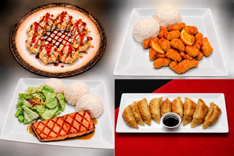 Set Menu 4 (1 Sushi Roll + 1 Chinese + 1 Teriyaki - Free 10 Pcs Gyoza)