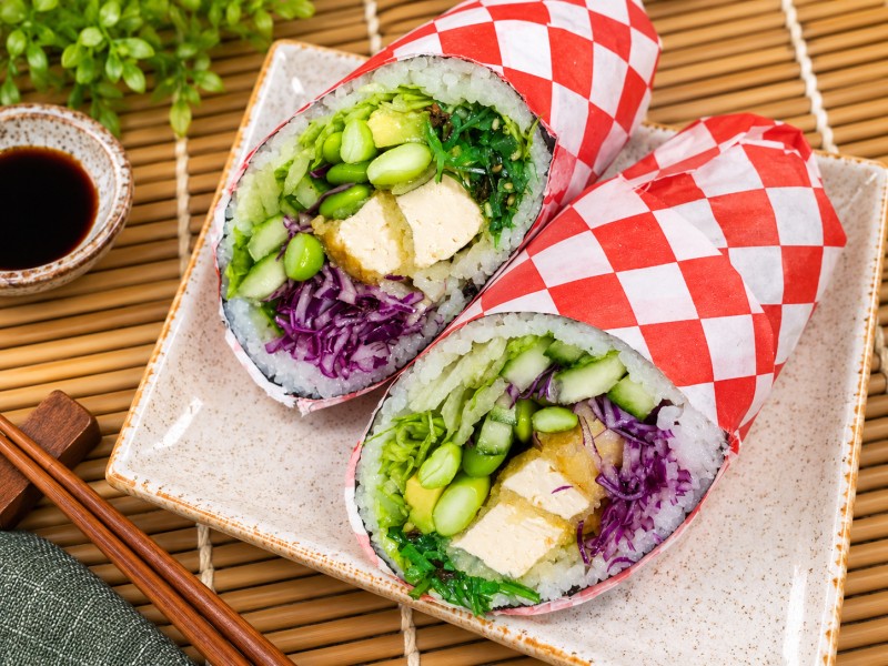 Sb8_Tofu Avocado-Rito W/2Pcs Gyoza