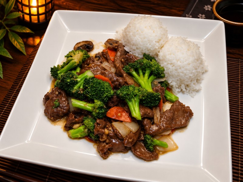 Sliced tender beef or chicken stir-cooked withgreen fresh broccoli in mild sauce. Served with white rice.
W2_Broccoli Beef Or Chicken