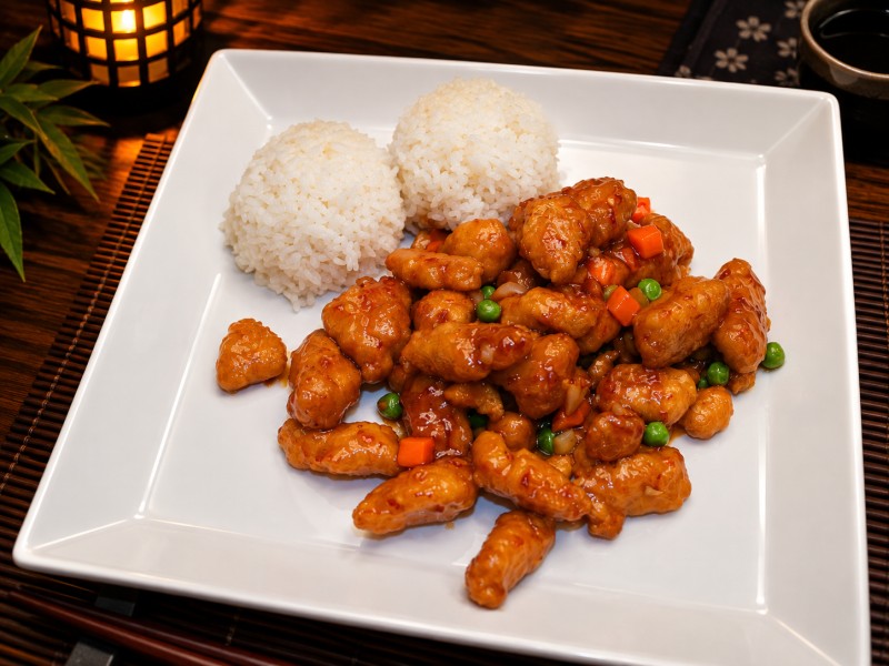 Hot. Served with white rice. W5_General Taos