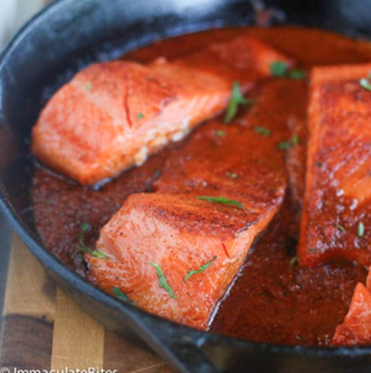 Salmon Tomato Sauce W/ Rice