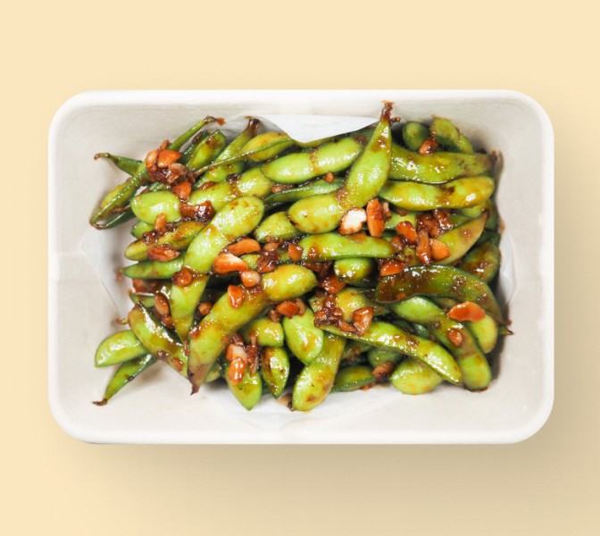 Spicy Garlic Edamame