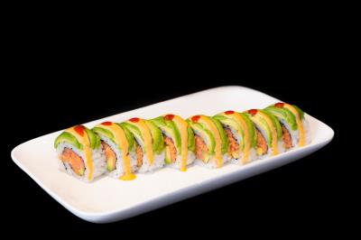IN: AVOCADO, CILANTRO, SPICY TUNA
OUT: AVOCADO
Cronos Roll