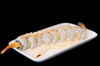 In: Crabmeat, Avocado, Shrimp Tempura
Out: Crunch Flakes
Crunchy Roll