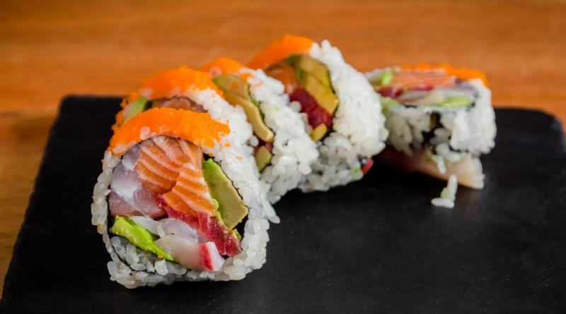 In: Bluefin tuna,salmon,white fish,masago & avocado Crazy Horse
