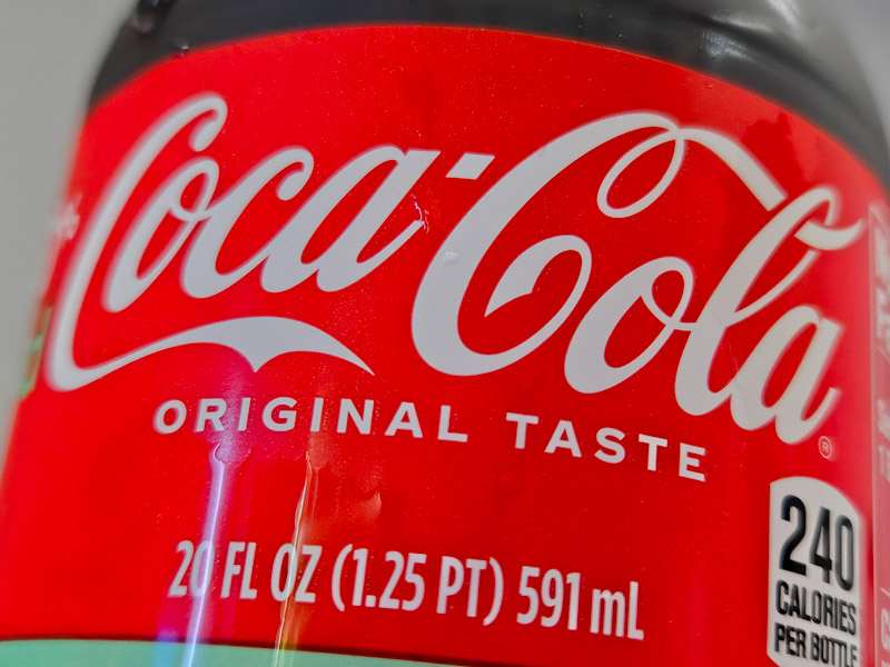 Bottled Coca-Cola Classic served with Ice Bottled Coke Classic