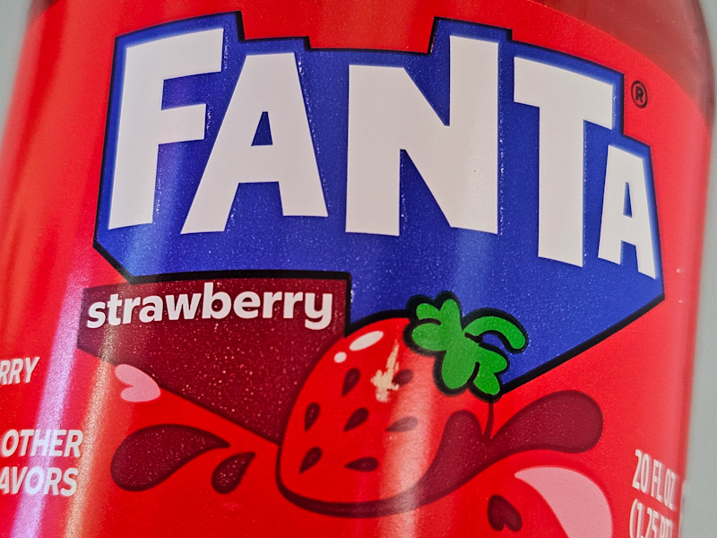 Bottled Strawberry Fanta served with Ice Bottled Strawberry Fanta