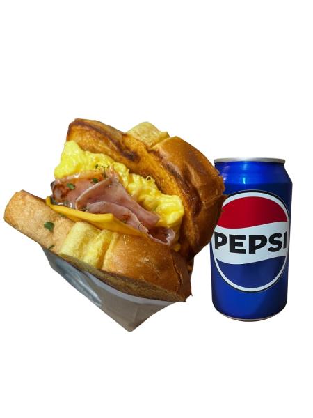 Ham Cheese Egglet & Pepsi