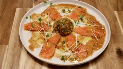 Seared Lemon Pepper Salmom Tataki