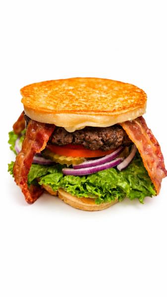 Lettuce, pickle, tomato, onion, bacon, house sauce, 1/3lb patty, American cheese, provolone cheese Bacon Sour Dough Burger