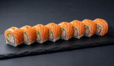 (In) Carlifornia Roll
(Out) Salmon
Alaska