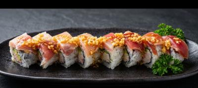 (In) California Roll
(Out) Albacore, Butter Garlic
Garlic Albacore