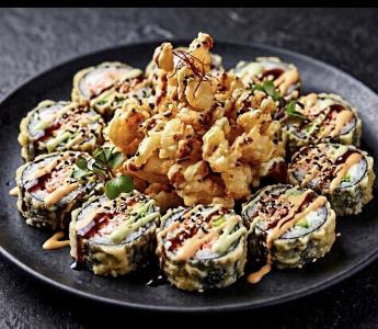 Deep Fried Roll!!
(In) Spicy Tuna, Crab Meat, Avocado, Cream Cheese
(Out) Fried Craw Fish
Kung Pu Panda