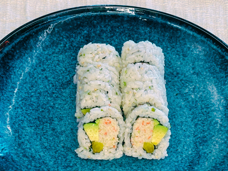 crab meat, avocado, pickled radish Crab Roll