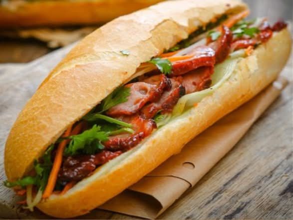 Sweet and savory Vietnamese BBQ pork with house mayo, pickled carrots & daikon, cucumber, cilantro, and jalapeno. Banh Mi Xa Xiu (Bbq Pork)