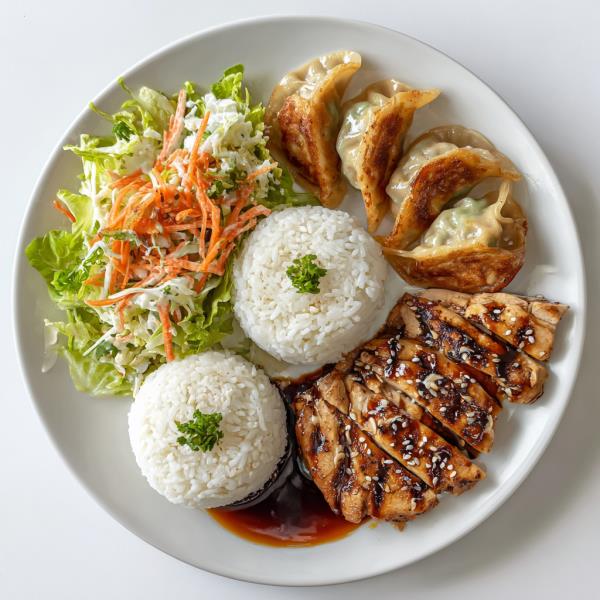 Chicken Teriyaki & 6pcs Gyoza
15. Chicken & Gyoza