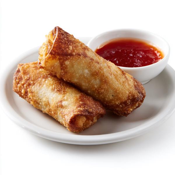 2pcs.
Crispy golden egg rolls filled with savory ingredients, served with a side of dipping sauce. S1. Egg Rolls