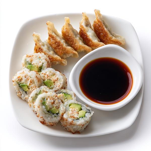 8pcs California Rolls & 5pcs Gyoza S7. Cal. Rolls & Gyoza