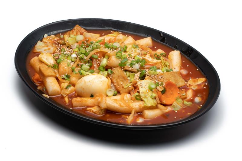 spicy stir fried dish that comes with rice cakes, fish cakes, vegetables, and korean chili. S8 Topoki