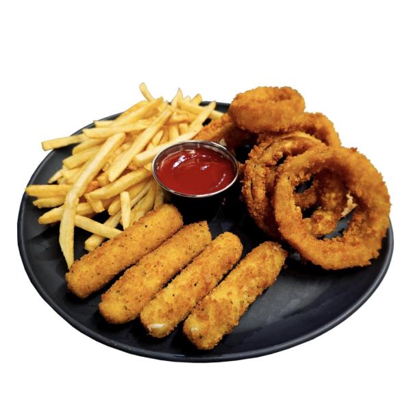 you can choose 3 from mandu/eggroll/kimari/potato fries/onion rings/mozzarella sticks A10 Starter Set
