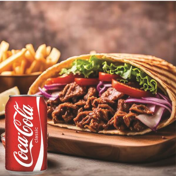 Chicken Tika Wrap, Fries, Soda