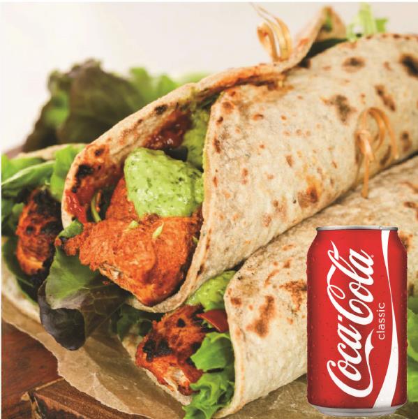 Spicy Fish Wrap, Fries, Soda