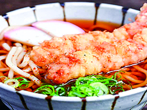 Shrim Tempura 2pcs, Crunch, Nori, Green Onion, Fish Cake Tempura Udong