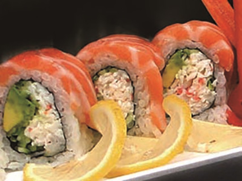 In : CA Roll / Out : Salmon, Avo, Ponzu Alaskan Roll