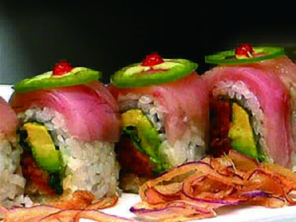 In : Spicy Tuna Roll / Out : YT, Jalapeno, Ponzu Yellowtail Delight Roll