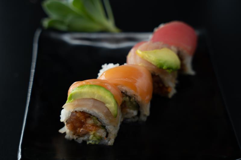 In: Sp. tuna, cucumber | Out: Assorted Fish |Top: None Ultimate Rainbow