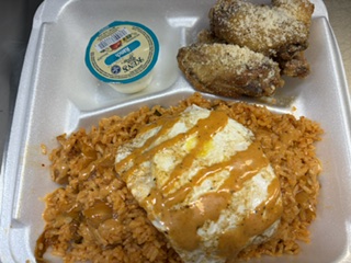 Kimchi Fried Rice, Wings(5Pcs), & Drink