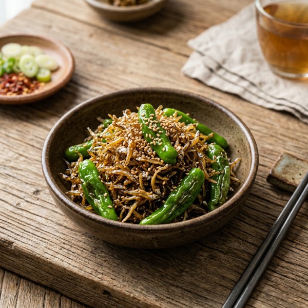 Stir-Fried Anchovies With Shishito Peppers