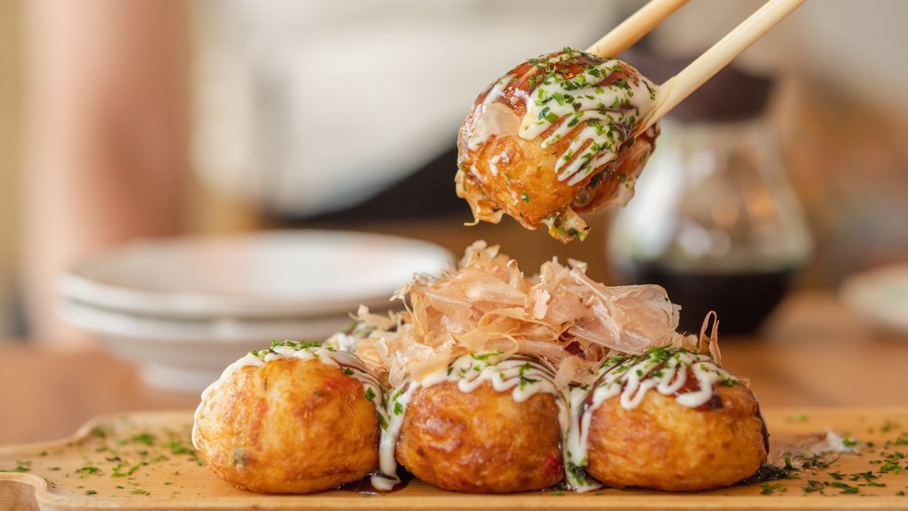 Deep fried wheat cake with Octopus Takoyaki